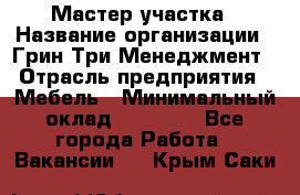 Мастер участка › Название организации ­ Грин Три Менеджмент › Отрасль предприятия ­ Мебель › Минимальный оклад ­ 60 000 - Все города Работа » Вакансии   . Крым,Саки